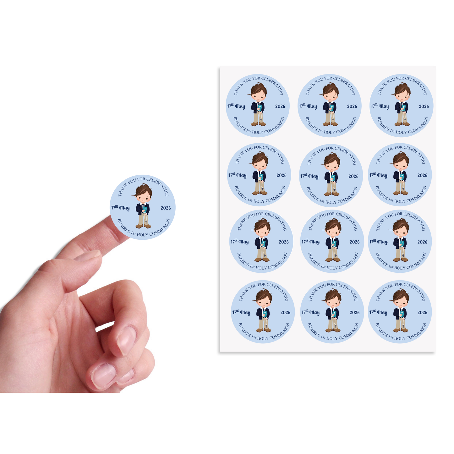 Personalised Communion Sticker Sheets