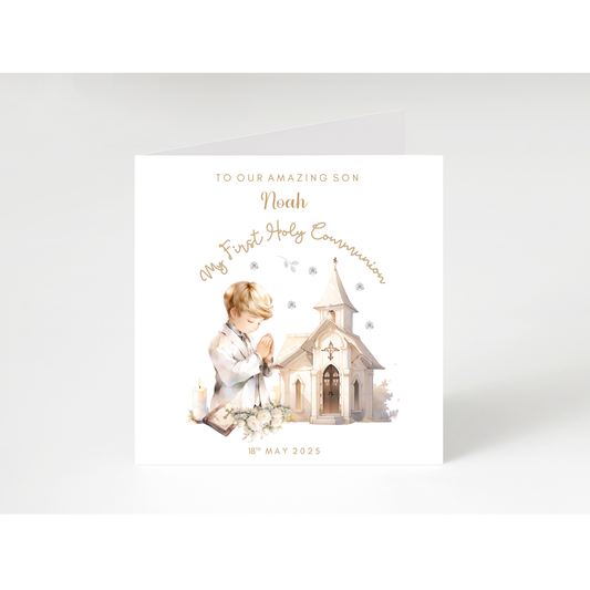 Personalised Communion Card Boy