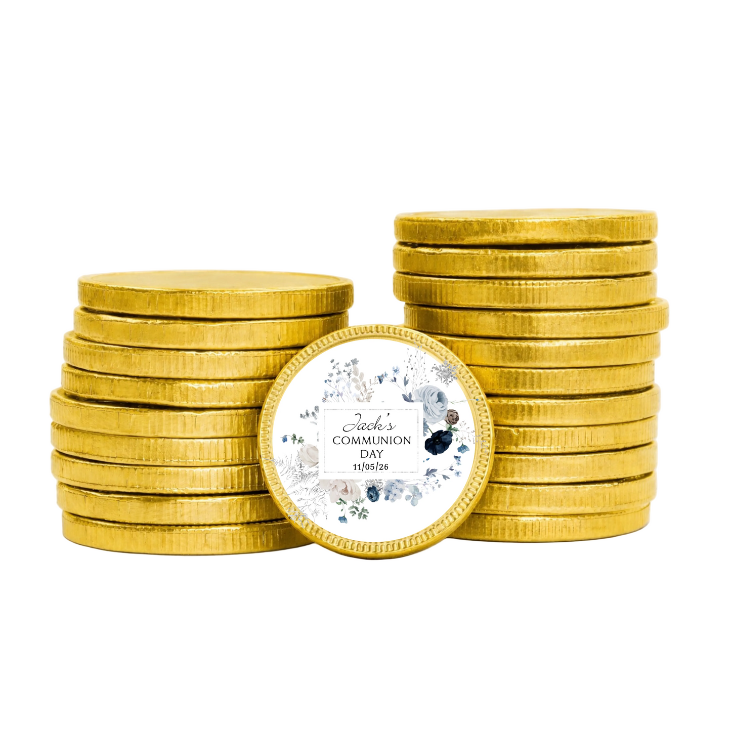 Pack of 10 Personalised Chocolate Coins