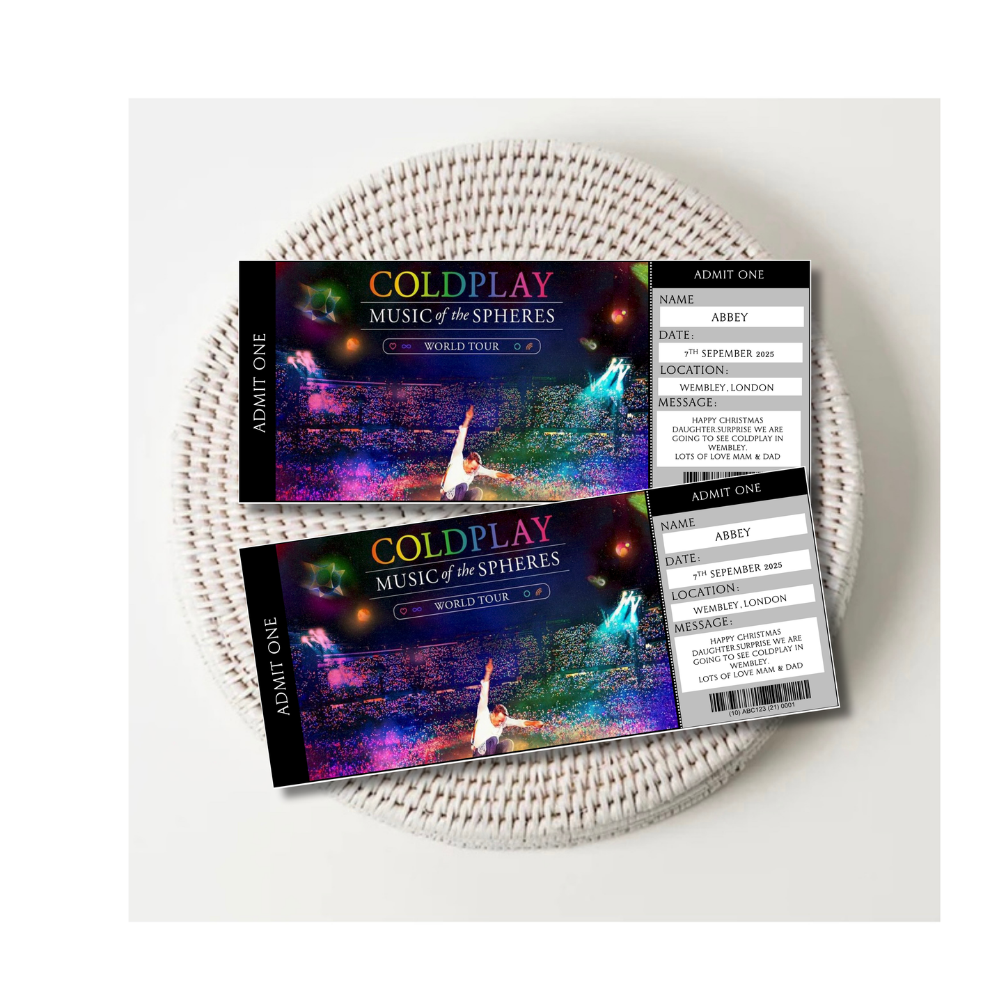 Personalised Concert Tickets