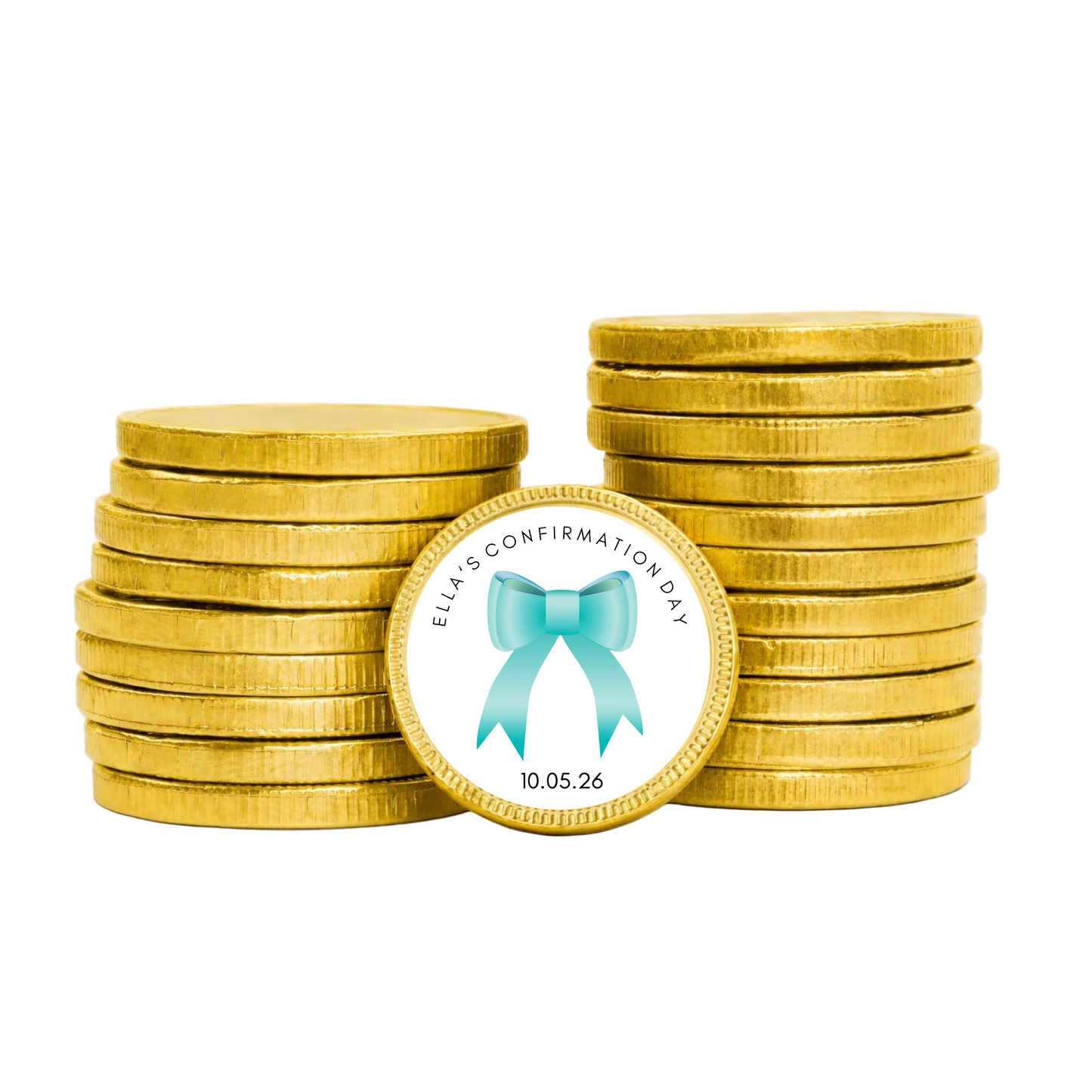 Pack of 10 Personalised Chocolate Coins