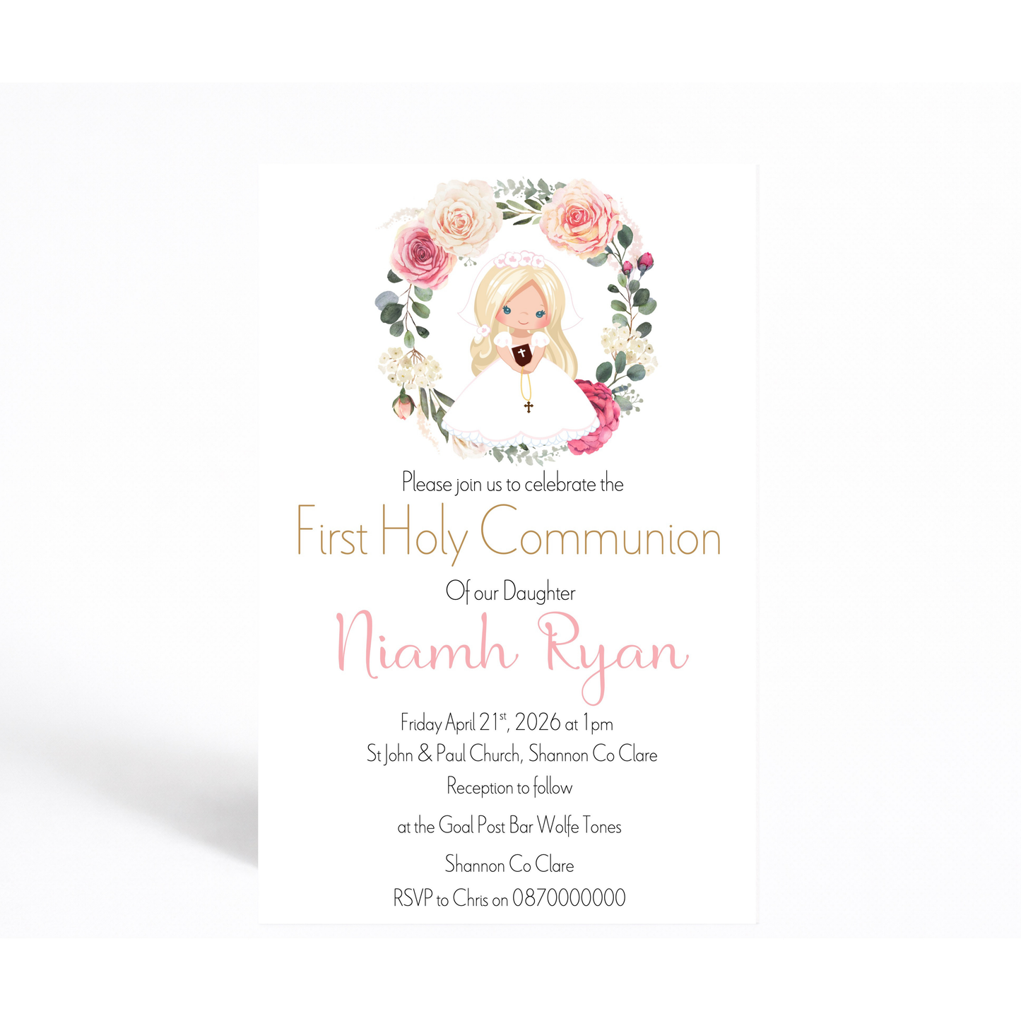 Personalised First Holy Communion and Confirmation Invitations
