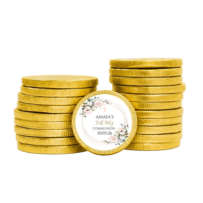 Pack of 10 Personalised Chocolate Coins