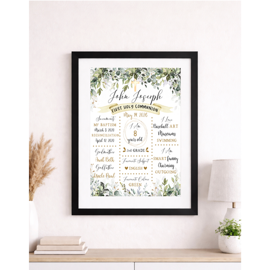 Personalised Communion or Confirmation Milestone Print