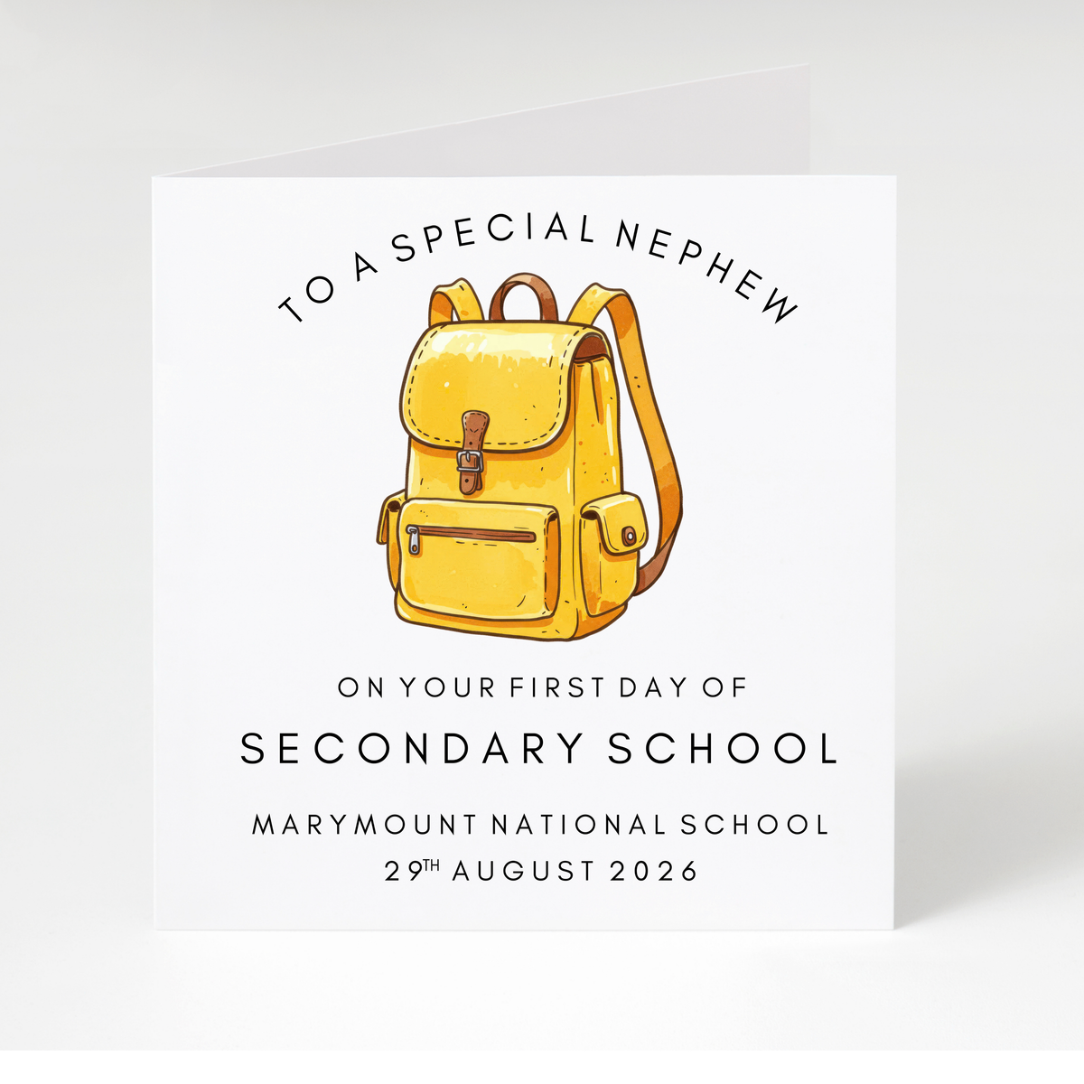 Personalised First Day of Secondary School