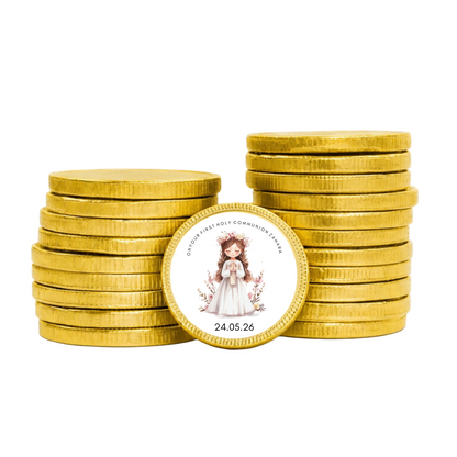 Pack of 10 Personalised Chocolate Coins