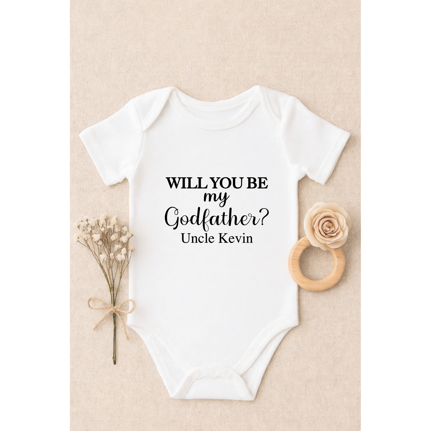 Personalised Godmother and Godfather Baby Vest