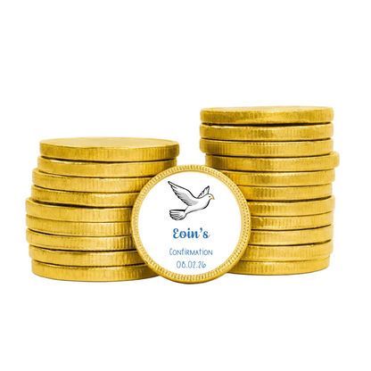Pack of 10 Personalised Chocolate Coins