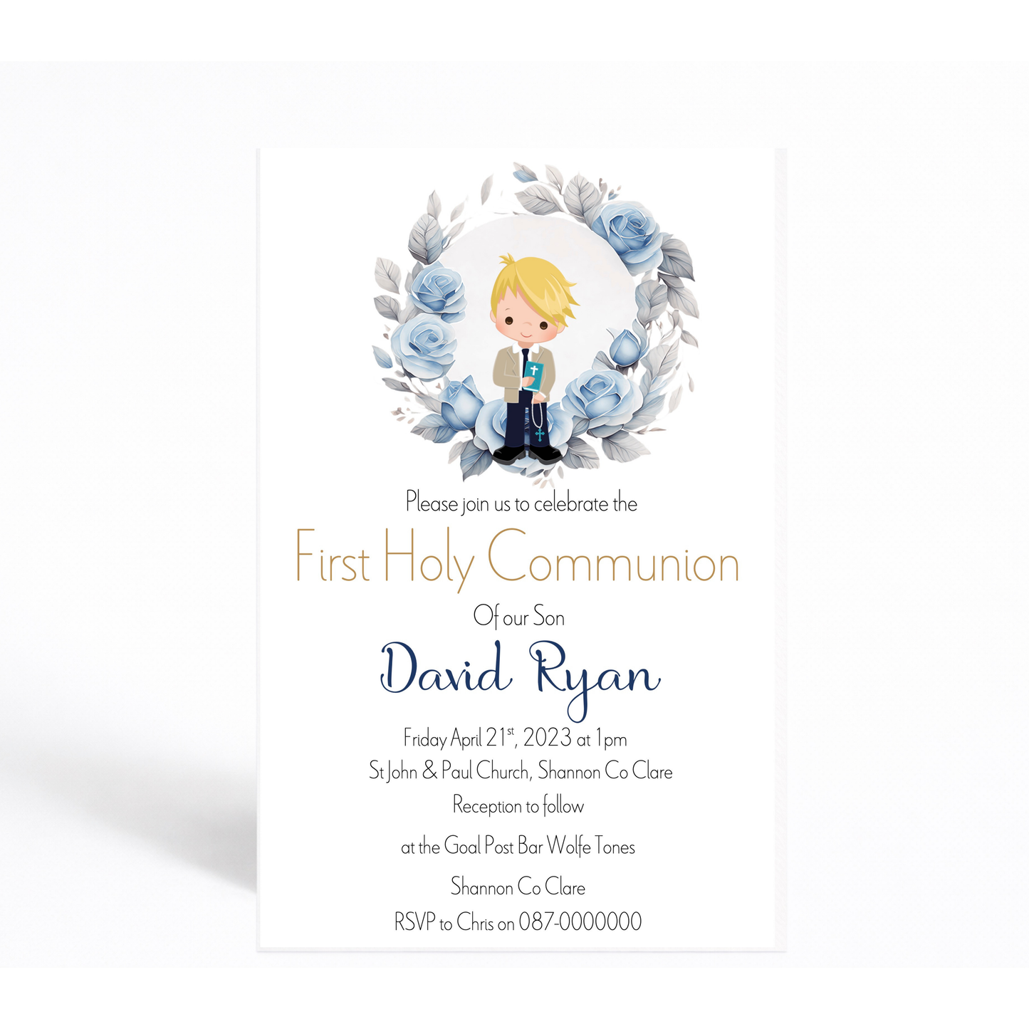 Personalised First Holy Communion and Confirmation Invitations