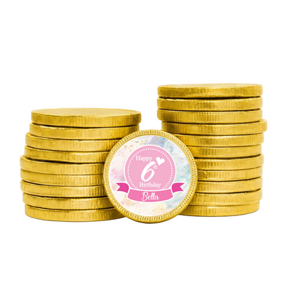 Pack of 10 Personalised Chocolate Coins