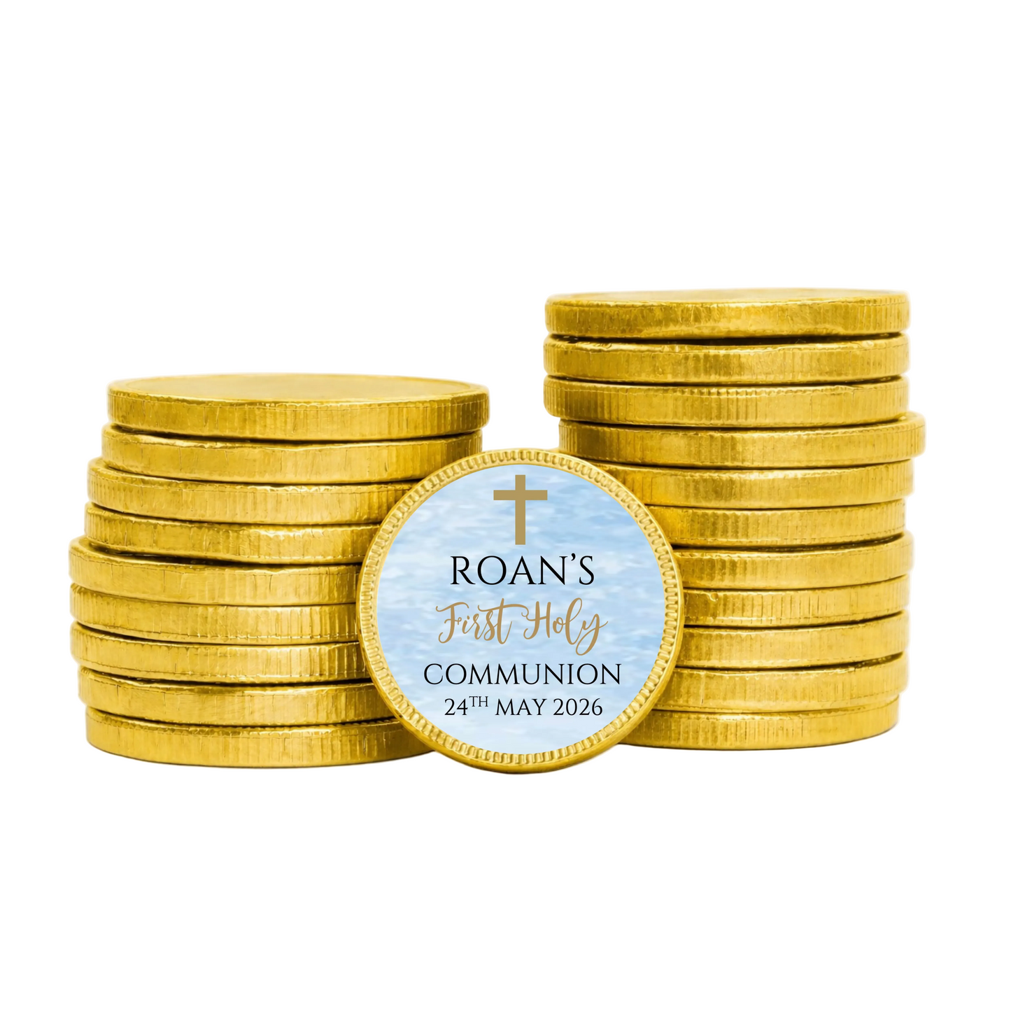Pack of 10 Personalised Chocolate Coins