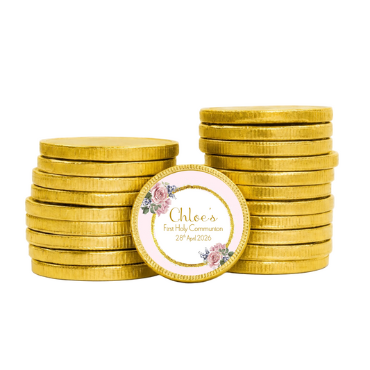 Pack of 10 Personalised Chocolate Coins