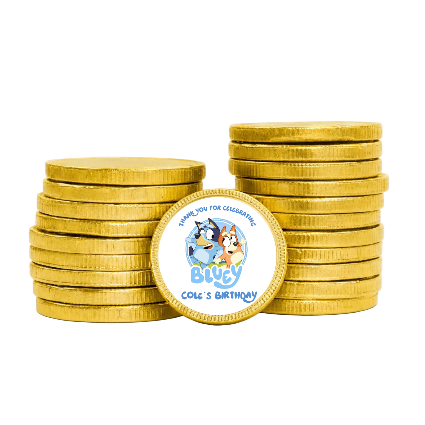 Pack of 10 Personalised Chocolate Coins